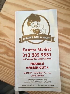 Menu photo 7 Frank's Deli & Grill Detroit, MI Menu photo 7 Frank's Deli & Grill Detroit, MI
