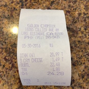 Golden Chopsticks - Total for 2 - Chinese Near Me - Lake Elsinore, California