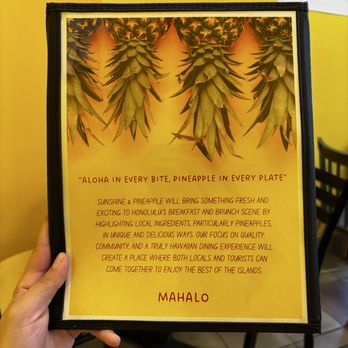 Sunshine & Pineapple - Mahalo - Breakfast & Brunch Near Me - Honolulu, Hawaii