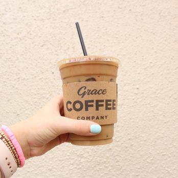 Grace Coffee Company - iced vanilla latte with almond milk - Coffee & Tea Near Me - Clemson, South Carolina