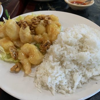 Genghis Khan Kitchen - Walnut Shrimp Lunch Special - Pass on this - Chinese Near Me - Alameda, California Genghis Khan Kitchen - Walnut Shrimp Lunch Special - Pass on this - Chinese Near Me - Alameda, California