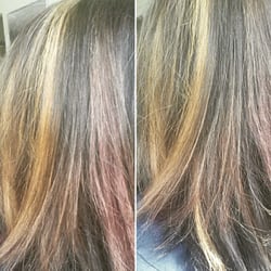 Lumos Salon - My beautiful burgundy and gold highlights!