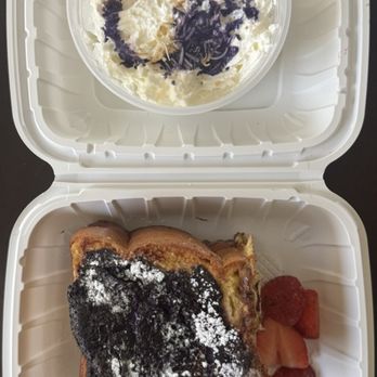 Button Up Cafe - U. Stuffed Ube Cheesecake French Toast - Breakfast & Brunch Near Me - Pearl City, Hawaii