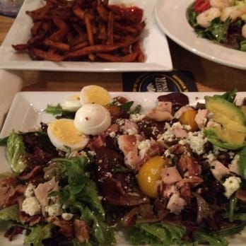 Snake River Brewing - Cobb salad, sweet potato fries - Brewpubs Near Me - Jackson, Wyoming Snake River Brewing - Cobb salad, sweet potato fries - Brewpubs Near Me - Jackson, Wyoming