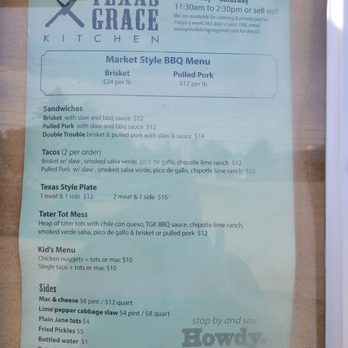 Texas Grace Kitchen - Menu - Food Trucks Near Me - Sanford, Maine