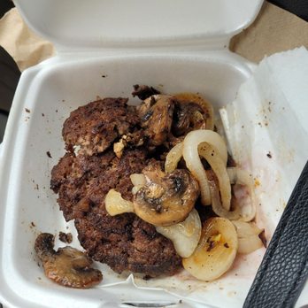 David's Burgers - Crumbled hamburger 'steak.' - Burgers Near Me - North Little Rock, Arkansas David's Burgers - Crumbled hamburger 'steak.' - Burgers Near Me - North Little Rock, Arkansas