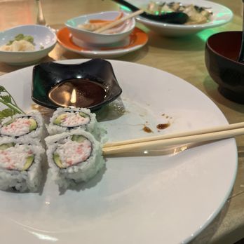 Kaizen Revolving Sushi - M4 California roll SS11 Miso Soup with Tofu - Sushi Bars Near Me - Las Vegas, Nevada