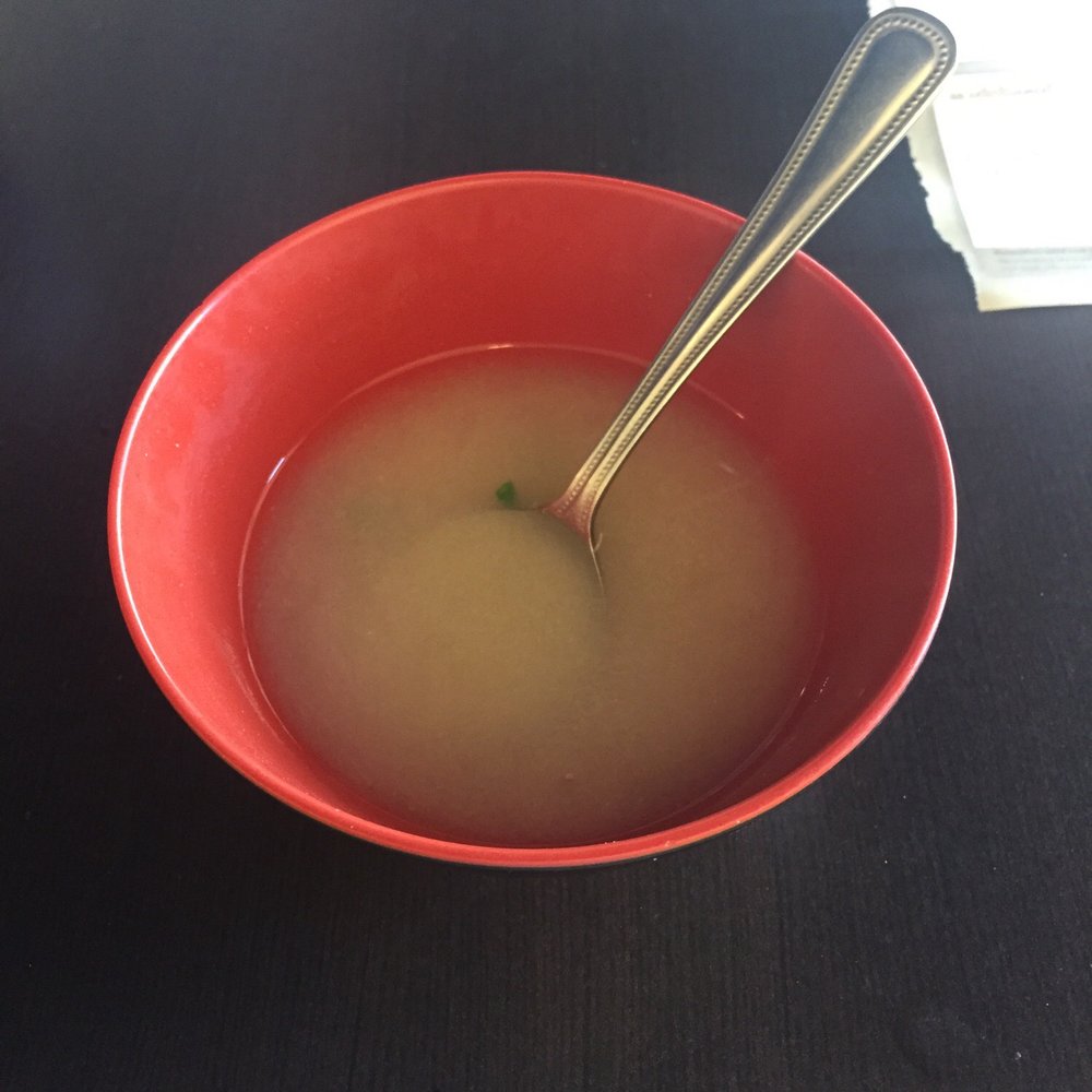 Maki Toki - Miso soup half gone. It's ok. Only $1.50 - Sushi Bars Near Me - Austin, Texas Maki Toki - Miso soup half gone. It's ok. Only $1.50 - Sushi Bars Near Me - Austin, Texas