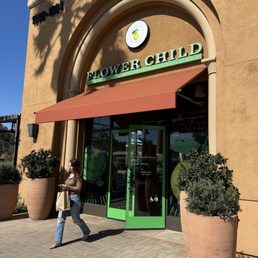 Exterior outside entrance of Flower Child - Newport Beach, California Exterior outside entrance of Flower Child - Newport Beach, California
