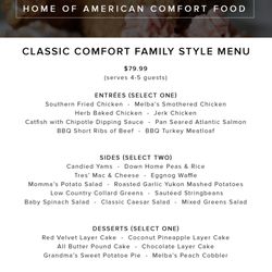 Melba's Restaurant - Melba's Family Style Menu from Our Kitchen to the Comfort of Your Home!