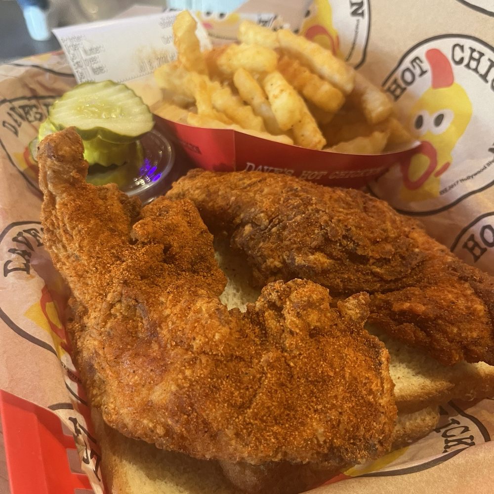 Dave's Hot Chicken - Dave's #1 2 Tenders w/ Fries - Chicken Shop Near Me - Denver, Colorado