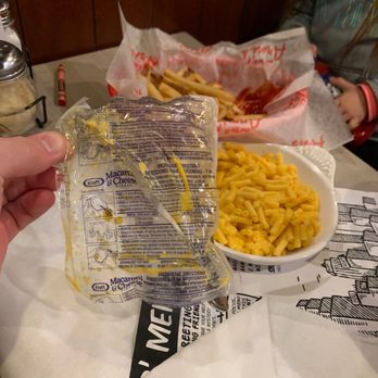 Arni's - The bag says "mac and cheese" on it which is what was dumped out into the bowl - Pizza Near Me - Greenwood, Indiana