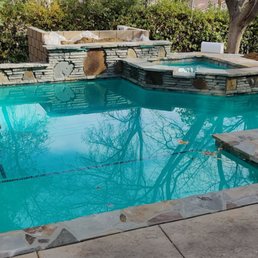 Pool with green plaster