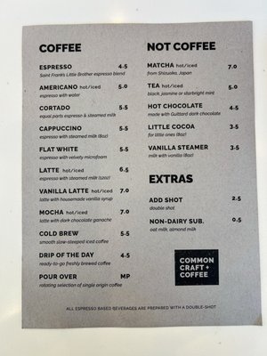 Menu photo 1 Common Craft Coffee Morgan Hill, CA Menu photo 1 Common Craft Coffee Morgan Hill, CA