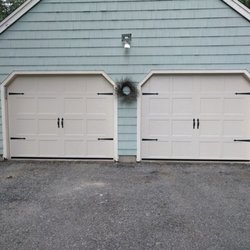 J & A Overhead Door - Almond , Short Recessed , Solis No Windows, With Handles and Hinges