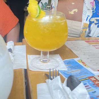 Fusion East - Passionfruit Margarita on the rocks (minus froth) - Caribbean Near Me - Brooklyn, New York