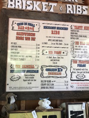 Menu photo 3 Frontier Bar B Q Fairfield, PA