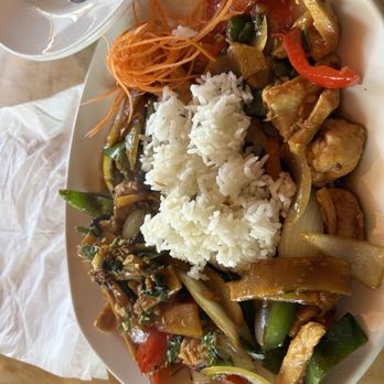 Parichat's Asia Thai - Chicken Thai basil with garlic. Spicy. - Thai Near Me - Truro, Nova Scotia Parichat's Asia Thai - Chicken Thai basil with garlic. Spicy. - Thai Near Me - Truro, Nova Scotia