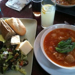 Cedar Farm Café - homemade tomato soup, salad, cheese, and bread