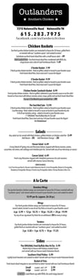 Menu photo 8 Outlanders Southern Chicken Nolensville, TN