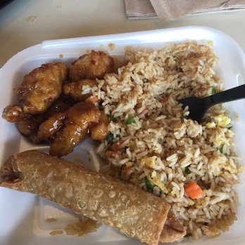 Panda Express - Orange chicken with fried rice and an egg roll. - Chinese Near Me - Martinsburg, West Virginia Panda Express - Orange chicken with fried rice and an egg roll. - Chinese Near Me - Martinsburg, West Virginia