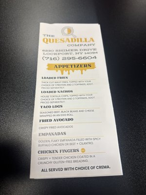 Menu photo 1 The Quesadilla Company Lockport, NY