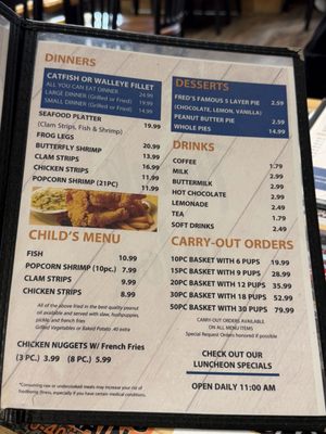 Menu photo 2 Fred's Fish House Mammoth Spring, AR Menu photo 2 Fred's Fish House Mammoth Spring, AR
