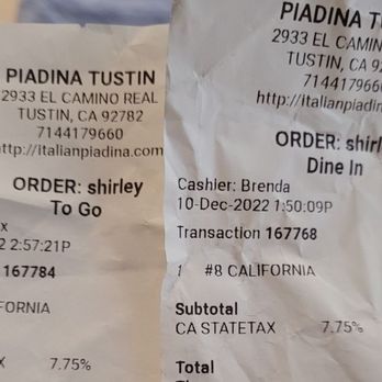 Piadina - Italian Near Me - Tustin, California