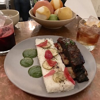 Campfire - Roasted Beets (cocktail), Short Rib (entree), and South x Northwest (cocktail) - New American Near Me - Carlsbad, California