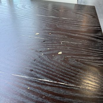 Arome Cafe - Crumbs on table first thing at opening - Coffee & Tea Near Me - San Jose, California Arome Cafe - Crumbs on table first thing at opening - Coffee & Tea Near Me - San Jose, California