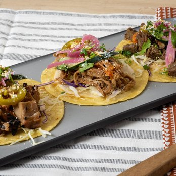 Taco Mogo - three tacos on a tray - Korean Near Me - Eugene, Oregon