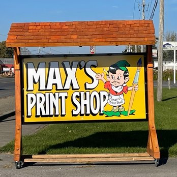 Max's Print Shop - Outside Welcome Sign! - Screen Printing/T-Shirt Printing Near Me - Marcy, New York