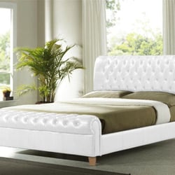 Discount Beds Belfast - Richmond White Leather Bed