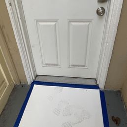 Sticky door mat- The team paid attention to details when preparing our house for lead decontamination. Sticky door mat- The team paid attention to details when preparing our house for lead decontamination.