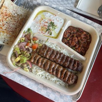 GastrobotEats - Butchers Adana Kebab Rice Bowl with Mezzes - Salad Near Me - Los Angeles, California