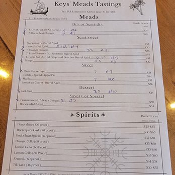 Keys' Meads - Mead menu - Meaderies Near Me - Key Largo, Florida