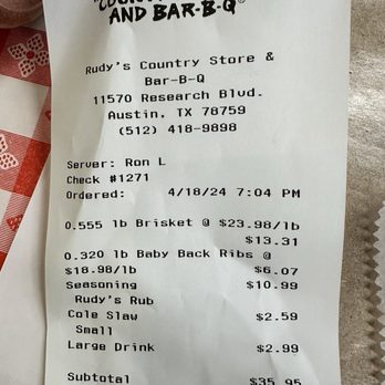 RUDY’S “COUNTRY STORE” AND BAR-B-Q - Updated December 2024 - 1131 ...