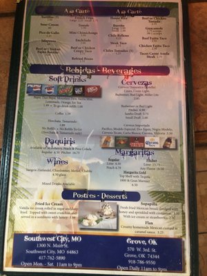Menu photo 6 Las Palmeras Grove, OK
