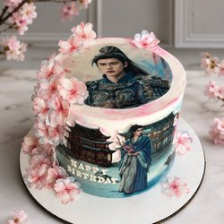 The Pursuit of Jade, cherry blossom custom birthday cake