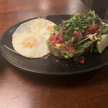 Beatrix Market - Avocado toast with 2 eggs and tuna poke - Salad Near Me - Chicago, Illinois