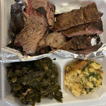 Papa Jack's BBQ - 2 meat plate- smoked Mac and cheese and collards. Try the bread pudding.... Best ever!!! - Barbeque Near Me - Waco, Texas Papa Jack's BBQ - 2 meat plate- smoked Mac and cheese and collards. Try the bread pudding.... Best ever!!! - Barbeque Near Me - Waco, Texas