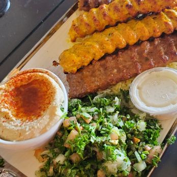 Abu Kebab - Mixed plate of chicken and beef lule kebab - Mediterranean Near Me - Pasadena, California