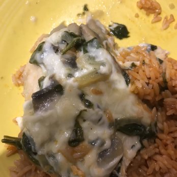 Tajin - Frozen spinach n canned mushrooms on a nasty chicken breast. Not good. - Mexican Near Me - New York, New York Tajin - Frozen spinach n canned mushrooms on a nasty chicken breast. Not good. - Mexican Near Me - New York, New York