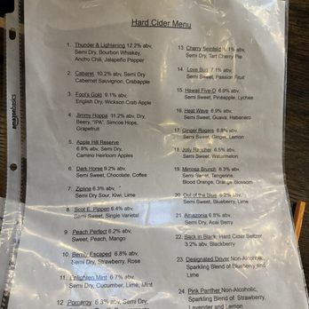 Hidden Star - All the options!! GREAT menu - Cideries Near Me - Camino, California