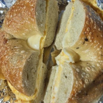 Beck's Bagels - Egg and cheese on a spinach bagel :) (10/16/25) - Bagels Near Me - Audubon, New Jersey Beck's Bagels - Egg and cheese on a spinach bagel :) (10/16/25) - Bagels Near Me - Audubon, New Jersey