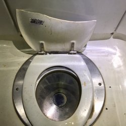 Rockledge Bus - Jagged seat will cut you, or give disease