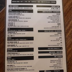 Stones Gastropub - Drink menu as of September 2024