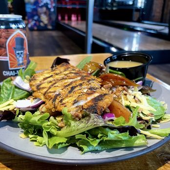 The Fairfield - Grilled chicken pear gouda salad with a local beer - Venues & Event Spaces Near Me - Fort Wayne, Indiana
