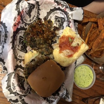 Harry's on Main - Veggie Black Bean Burger - Bars Near Me - Providence, Rhode Island Harry's on Main - Veggie Black Bean Burger - Bars Near Me - Providence, Rhode Island