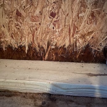 Absolute Garage Builders - Water damage and mold 6" from ground due to lack of plastic barrier between concrete and garage - Garage Door Services Near Me - Chicago, Illinois
